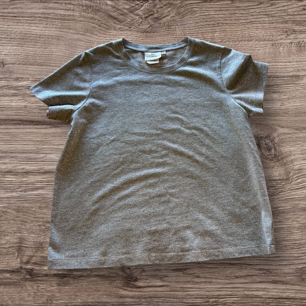 Vintage Hot Cotton metallic  Gray Tee